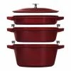 Staub Stackable Cocotte, Braiser, And Grill Pan With Lid | Grenadine
