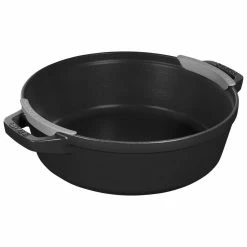 Staub Stackable Cocotte, Braiser, And Grill Pan With Lid | Black -Le Creuset sales 1021322 7