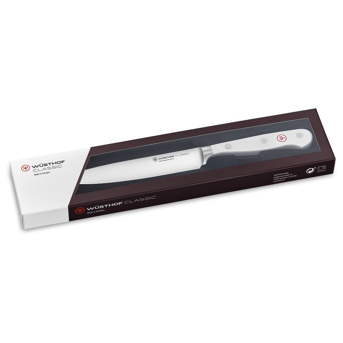 Wusthof Classic White 6" Utility Knife Wusthof Cutlery Wusthof Classic White 6" Utility Knife -Le Creuset sales 10402 clw pack 02 front 03