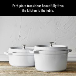Staub 5.5 Qt. Round Cocotte/Dutch Oven | White -Le Creuset sales 1102602 po 001