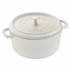 Staub 5.5 Qt. Round Cocotte/Dutch Oven | White -Le Creuset sales 1102602 staub 5.5qt round cocotte white 2