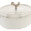 Staub 5.75 Qt. Oval Coq Au Vin Cocotte/Dutch Oven | White -Le Creuset sales 1123102 staub coq aus vin cocotte white