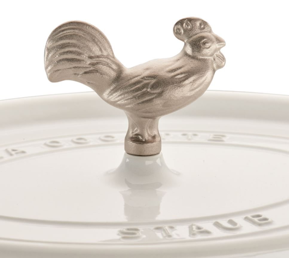 Staub 5.75 Qt. Oval Coq au Vin Cocotte/Dutch Oven | White Staub 5.75 Qt. Oval Coq Au Vin Cocotte/Dutch Oven | White -Le Creuset sales 1123102 white coq au vin cocotte staub