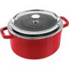 Staub 4 Qt. Round Cocotte/Dutch Oven With Glass Lid | Cherry Red 1 Staub 4 Qt. Round Cocotte/Dutch Oven With Glass Lid | Cherry Red -Le Creuset sales 11412406 1