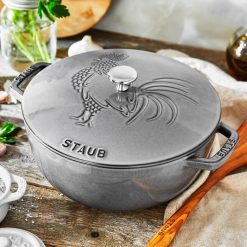Staub 3.75 Qt. Essential French Oven With Rooster Lid | Graphite Grey 7 Staub 3.75 Qt. Essential French Oven With Rooster Lid | Graphite Grey -Le Creuset sales 11752418 ls 01
