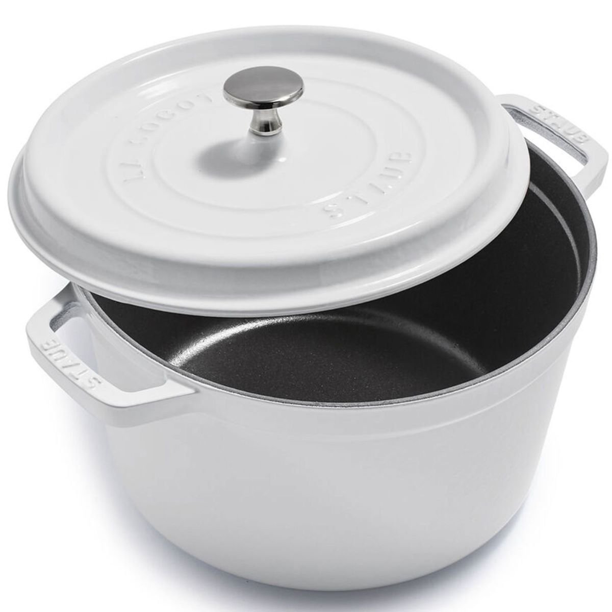 Staub 5 Qt Tall Cocotte | White Staub 5 Qt Tall Cocotte | White -Le Creuset sales 12502402