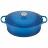 Le Creuset 9.5 Qt. Oval Signature Dutch Oven With Stainless Steel Knob | Marseille Blue -Le Creuset sales 13424scr dd025351ca0c53e
