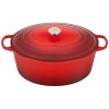 Le Creuset 15.5 Qt. Oval Signature Dutch Oven With Stainless Steel Knob | Cerise/Cherry Red