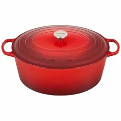 Le Creuset sales 2 Le Creuset 15.5 Qt. Oval Signature Dutch Oven With Stainless Steel Knob | Cerise/Cherry Red