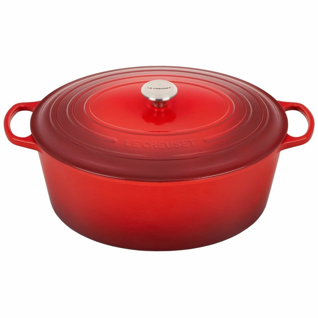 Le Creuset 15.5 Qt. Oval Signature Dutch Oven With Stainless Steel Knob | Cerise/Cherry Red 2 Le Creuset 15.5 Qt. Oval Signature Dutch Oven With Stainless Steel Knob | Cerise/Cherry Red