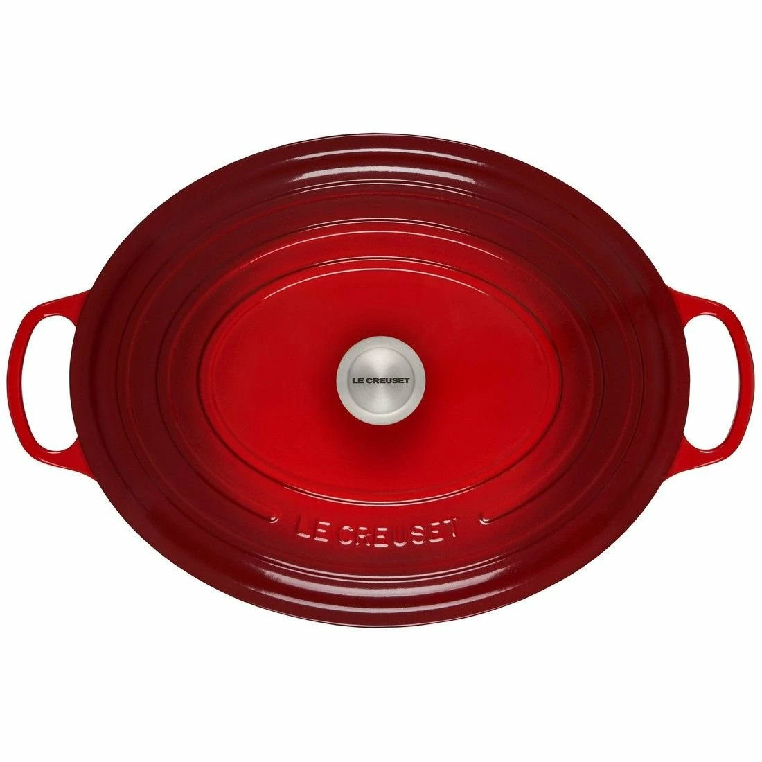 Le Creuset 15.5 Qt. Oval Signature Dutch Oven With Stainless Steel Knob | Cerise/Cherry Red 4 Le Creuset 15.5 Qt. Oval Signature Dutch Oven With Stainless Steel Knob | Cerise/Cherry Red - Image 3
