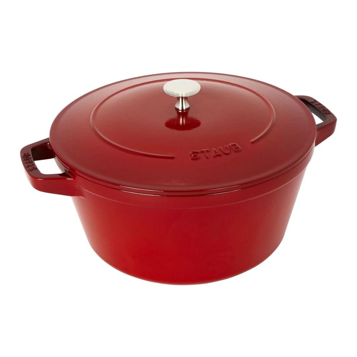 Staub Stackable Cocotte, Braiser, and Grill Pan with Lid | Cherry Staub Stackable Cocotte, Braiser, And Grill Pan With Lid | Cherry -Le Creuset sales 14552606 01