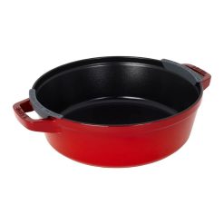 Staub Stackable Cocotte, Braiser, And Grill Pan With Lid | Cherry 6 Staub Stackable Cocotte, Braiser, And Grill Pan With Lid | Cherry -Le Creuset sales 14552606 02