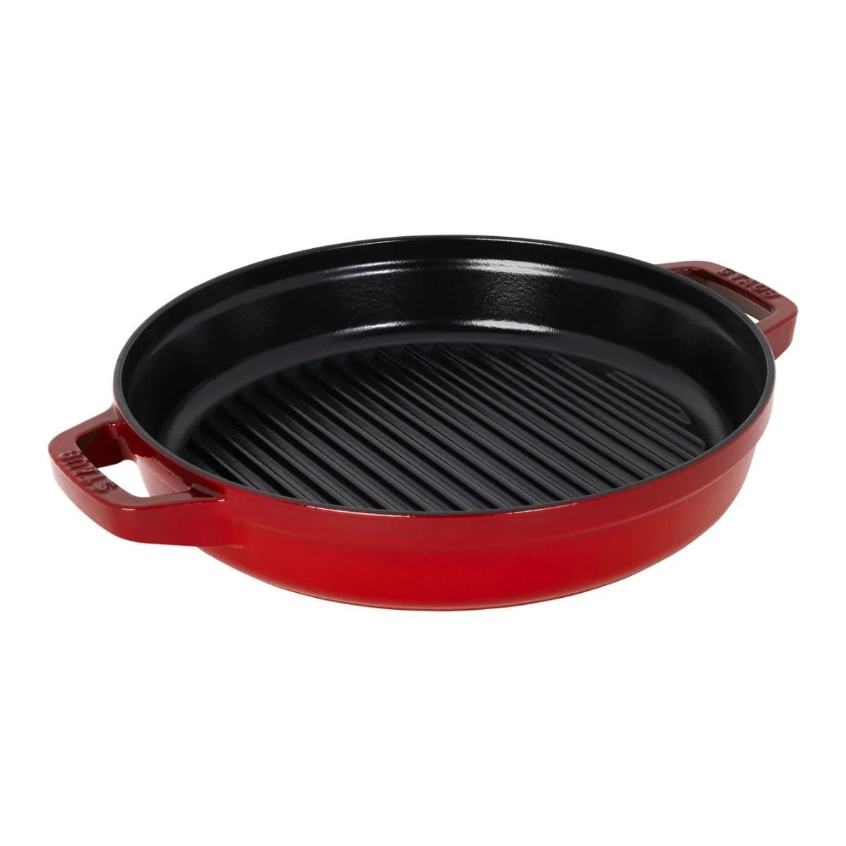Staub Stackable Cocotte, Braiser, and Grill Pan with Lid | Cherry Staub Stackable Cocotte, Braiser, And Grill Pan With Lid | Cherry -Le Creuset sales 14552606 03