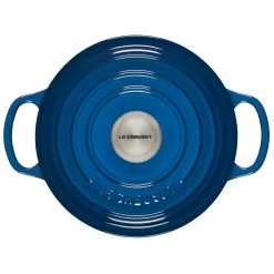Le Creuset 2 Qt. Round Signature Cast Iron Dutch Oven With Stainless Steel Knob | Marseille Blue -Le Creuset sales 1859ss c