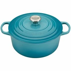 Le Creuset sales 18 Le Creuset 5.5 Qt. Round Signature Cast Iron Dutch Oven With Stainless Steel Knob | Caribbean Blue