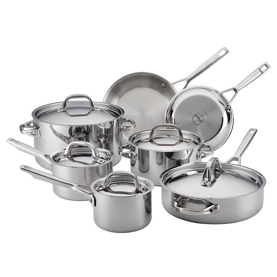 Anolon Tri-Ply Clad Stainless Steel 12pc Cookware Set Anolon Cookware Anolon Tri-Ply Clad Stainless Steel 12pc Cookware Set -Le Creuset sales 30822 anolon tri ply clad stainless steel 12pc cookware set