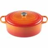 Le Creuset 9.5 Qt. Oval Signature Dutch Oven With Stainless Steel Knob | Flame Orange -Le Creuset sales 352ss b