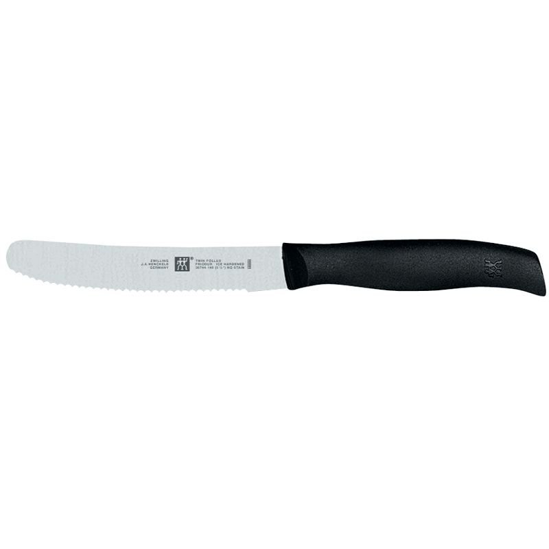 Zwilling J.A. Henckels 4.5" Universal Serrated Knife (Black) Zwilling J.A. Henckels 4.5" Universal Serrated Knife (Black) -Le Creuset sales 38725 121 zwilling 4.5 inch universal serrated knife black
