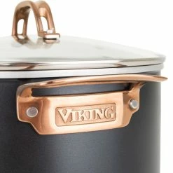 Viking 3 Ply Stainless 11-Piece Cookware Set | Black & Copper -Le Creuset sales 4014 9991c 7 qt stock pot detail 03 1