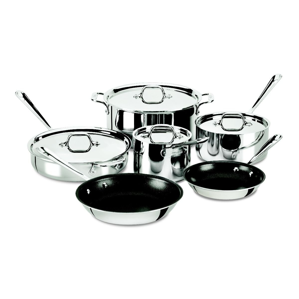 All-Clad D3 Stainless Steel Nonstick Cookware Set | 10-Piece All-Clad D3 Stainless Steel Nonstick Cookware Set | 10-Piece -Le Creuset sales 401488 ns r2 all clad 10pc stainless steel nonstick 1