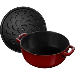Staub 3.75 Qt Essential French Oven With Lilly Lid | Grenadine -Le Creuset sales 40508 675 0 5 2