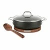 All-Clad HA1 Hard Anodized Nonstick 6 Qt. Dutch Oven With Acacia Wood Trivet & Spoon