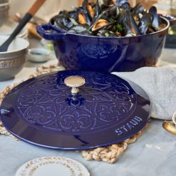 Staub 3.75 Qt Essential French Oven With Lilly Lid | Dark Blue -Le Creuset sales 424422961