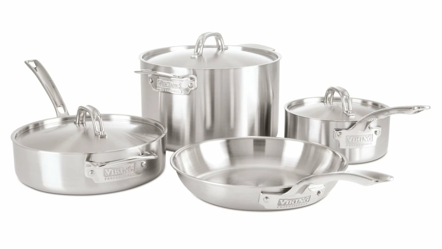Viking 5-Ply Stainless Steel Cookware Set - 7 Piece 3 Viking 5-Ply Stainless Steel Cookware Set - 7 Piece