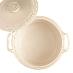 Emile Henry 7.5-Quart Sublime Stewpot | Creme -Le Creuset sales 554770 sublime dutch oven top open
