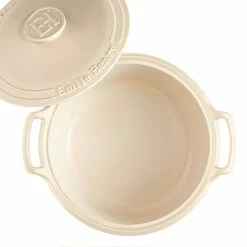 Emile Henry 7.5-Quart Sublime Stewpot | Creme -Le Creuset sales 554770 sublime dutch oven top open