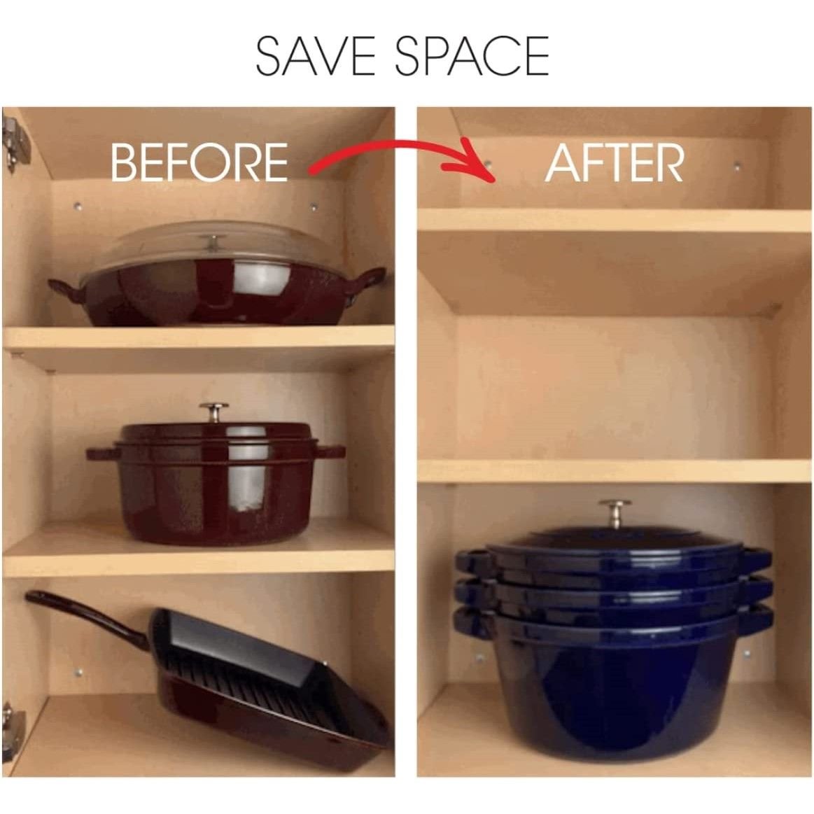 Staub Stackable Cocotte, Braiser, and Grill Pan with Lid | Black Staub Stackable Cocotte, Braiser, And Grill Pan With Lid | Black -Le Creuset sales