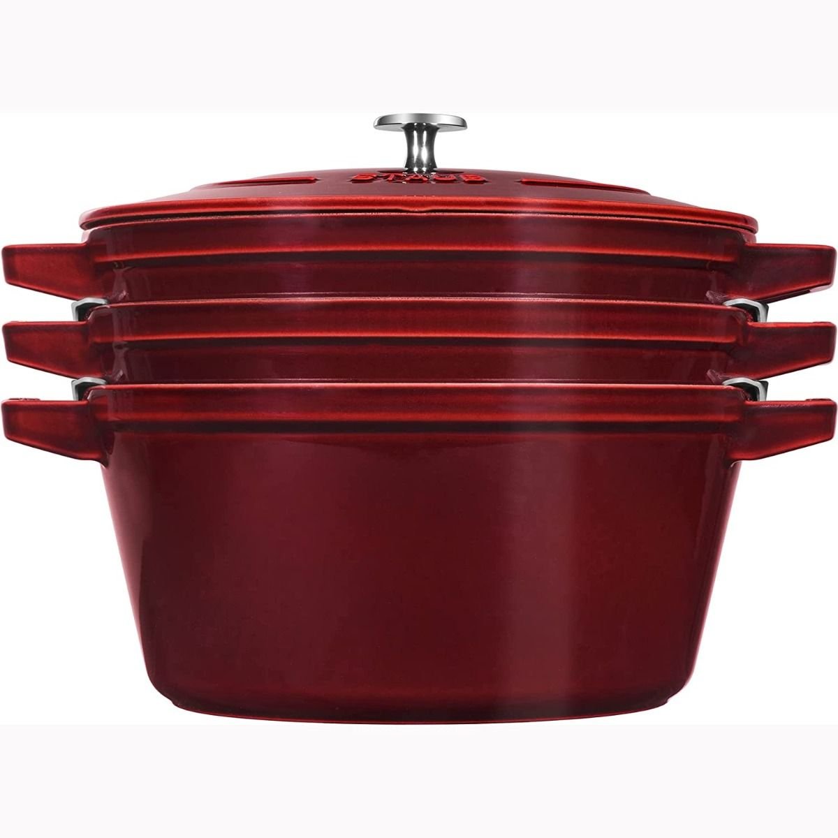 Staub Stackable Cocotte, Braiser, and Grill Pan with Lid | Grenadine Staub Stackable Cocotte, Braiser, And Grill Pan With Lid | Grenadine -Le Creuset sales 61ncetjeaml. ac sl1500