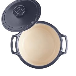 Emile Henry 4-Quart Sublime Stewpot | Indigo -Le Creuset sales 664740 sublime dutch oven top open