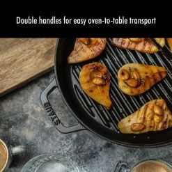 Staub Stackable Cocotte, Braiser, And Grill Pan With Lid | Black -Le Creuset sales 715mzh i 8l. ac sl1280