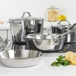 Viking Contemporary 3 Ply Mirror 7-Piece Cookware Set -Le Creuset sales 71czl0nq8nl. ac sl1500
