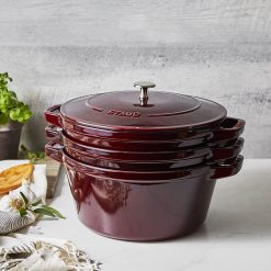 Staub Stackable Cocotte, Braiser, And Grill Pan With Lid | Grenadine 13 Staub Stackable Cocotte, Braiser, And Grill Pan With Lid | Grenadine -Le Creuset sales 71h088smlyl. ac sl1500