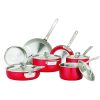 Viking Multi Ply Stainless 11-Piece Cookware Set | Red 1 Viking Multi Ply Stainless 11-Piece Cookware Set | Red -Le Creuset sales 71h9arbozal. ac sl1500