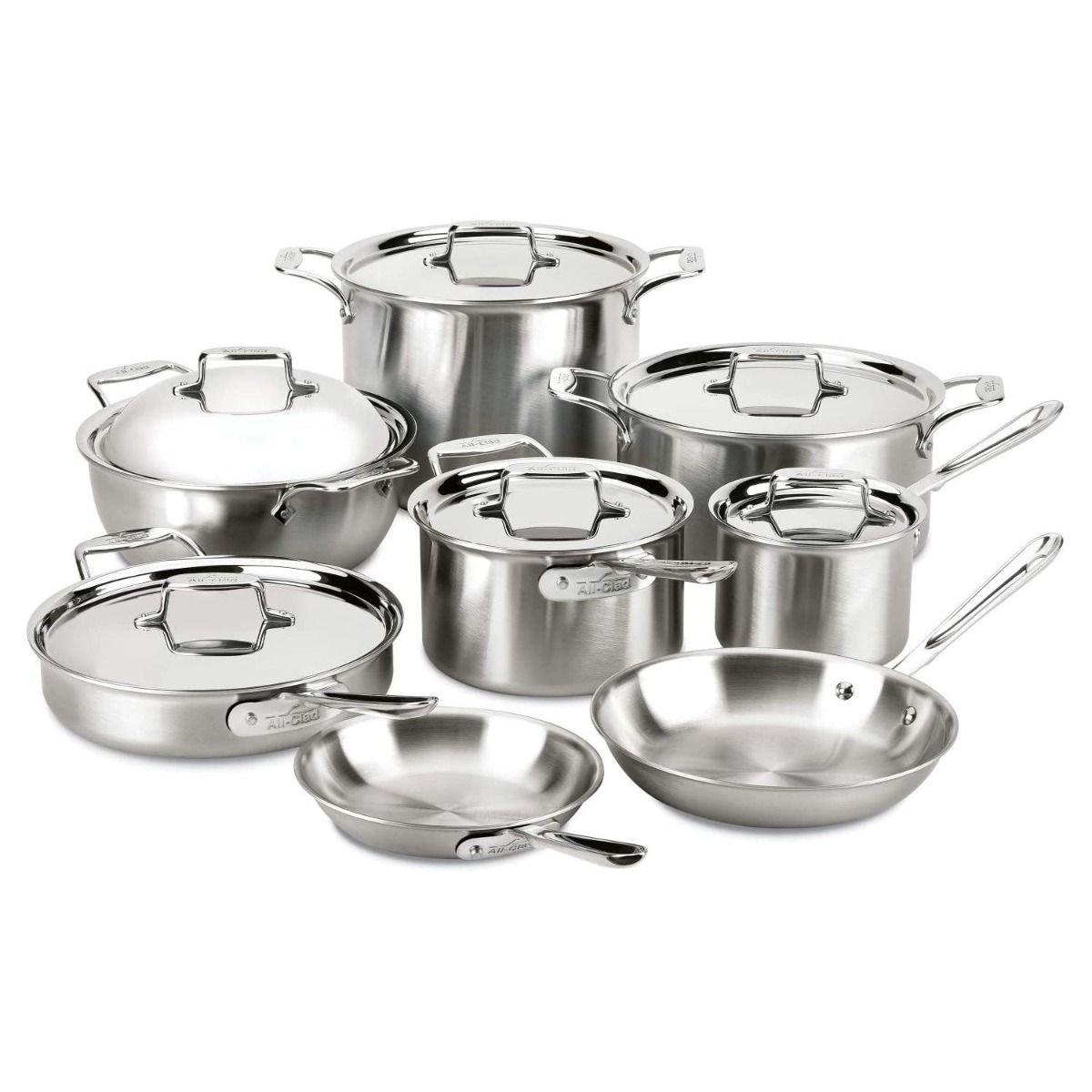 All-Clad D5 Brushed Stainless Steel 14-Piece Cookware Set All-Clad D5 Brushed Stainless Steel 14-Piece Cookware Set -Le Creuset sales 71hikuan pl. ac sl1500