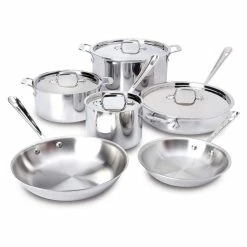 All-Clad D3 Stainless Steel Cookware Set & Casserole Pan | 10-Piece