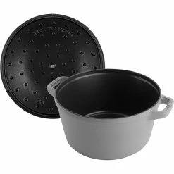 Staub Stackable Cocotte, Braiser, And Grill Pan With Lid | Graphite Grey -Le Creuset sales 71uffhgr1tl. ac sl1500