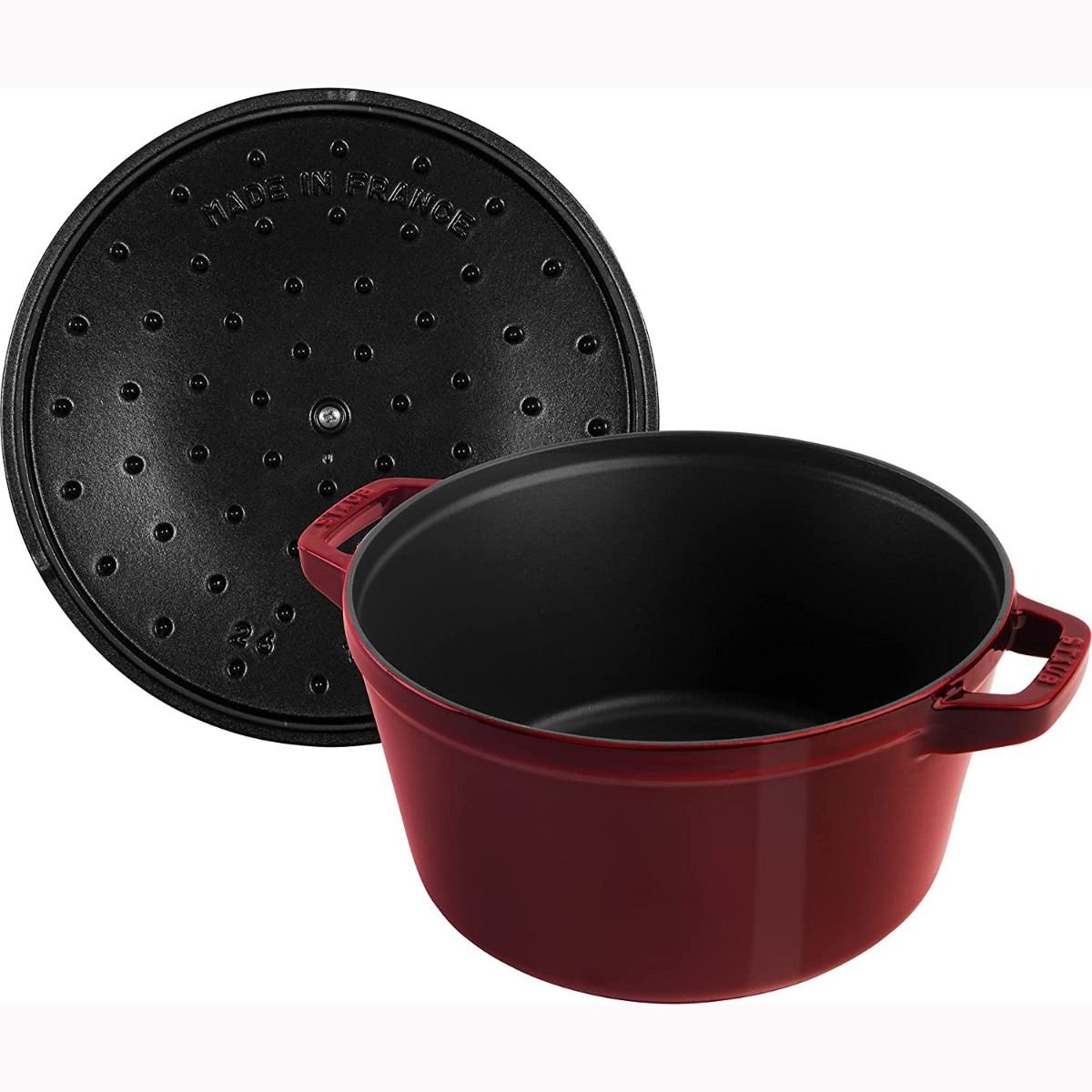 Staub Stackable Cocotte, Braiser, and Grill Pan with Lid | Grenadine Staub Stackable Cocotte, Braiser, And Grill Pan With Lid | Grenadine -Le Creuset sales 71vb wk 76l. ac sl1500