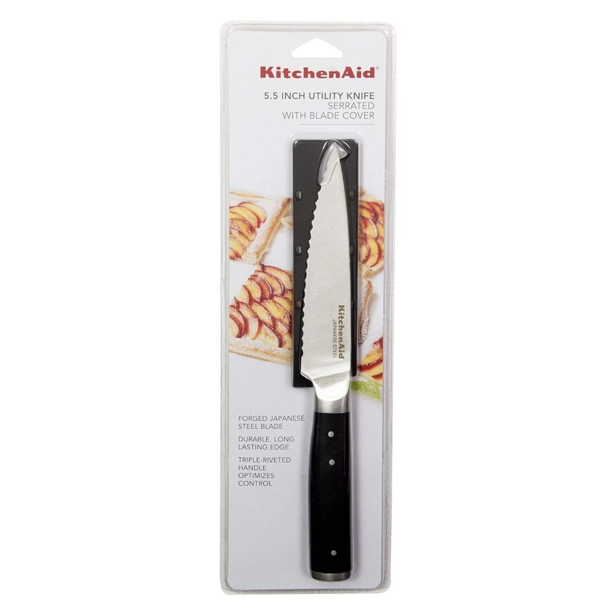 KitchenAid Gourmet Forged 5.5" Utility Knife with Sheath | Serrated KitchenAid Non-Electrics KitchenAid Gourmet Forged 5.5" Utility Knife With Sheath | Serrated -Le Creuset sales 71zqofr nzl. ac sl1500