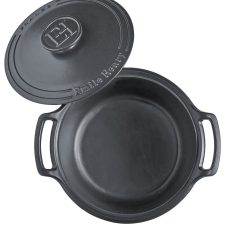 Emile Henry 4-Quart Sublime Stewpot | Graphite -Le Creuset sales 734740 sublime dutch oven top open