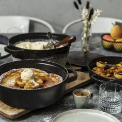 Staub Stackable Cocotte, Braiser, And Grill Pan With Lid | Black 24 Staub Stackable Cocotte, Braiser, And Grill Pan With Lid | Black -Le Creuset sales 750050247