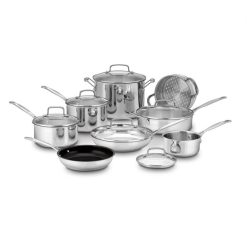 Cuisinart Stainless Steel Cookware & Glass Lids - 14 Pc Chef's Classic Cookware Set
