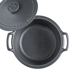 Emile Henry 7.5-Quart Sublime Stewpot | Graphite -Le Creuset sales 774770 sublime dutch oven top open