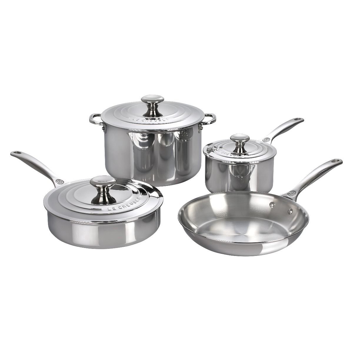Le Creuset 7-Piece Cookware Set | Tri-Ply Stainless Steel Le Creuset 7-Piece Cookware Set | Tri-Ply Stainless Steel -Le Creuset sales 7pcookware 1