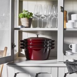 Staub Stackable Cocotte, Braiser, And Grill Pan With Lid | Grenadine 10 Staub Stackable Cocotte, Braiser, And Grill Pan With Lid | Grenadine -Le Creuset sales 81 bhwkhd l. ac sl1500