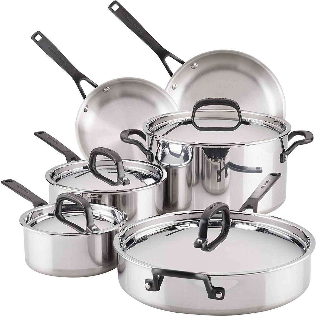 KitchenAid Stainless Steel 5-Ply Cookware Set | 10-Piece KitchenAid Non-Electrics KitchenAid Stainless Steel 5-Ply Cookware Set | 10-Piece -Le Creuset sales 815lso4ti0l. ac sl1500